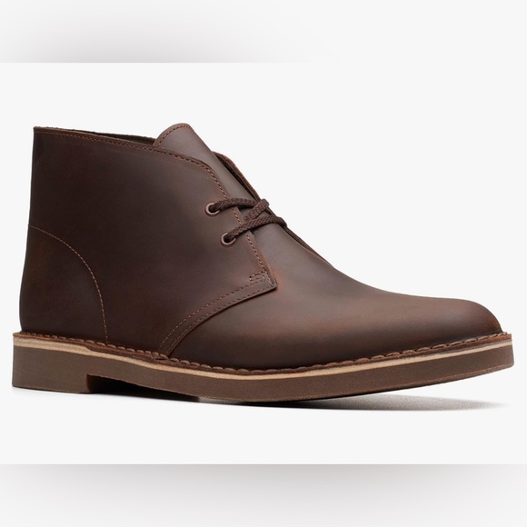 Clarks men's Bushacre 2 Lace Up Chukka Boot Dark Brown Leather US 11 1… - Picture 5 of 15